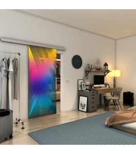 Glasschiebetür SLIM-LINE - Fineprint Model 026 Verlauf auf Grauglas