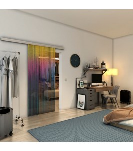 Glasschiebetür SLIM-LINE - Fineprint Model 052 Verlauf auf Grauglas