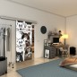 Glasschiebetür SLIM-LINE - Fineprint Modell 115 Weiss auf Grauglas Glasschiebetür SLIM-LINE - Fineprint Modell 115 Weiss auf Grauglas