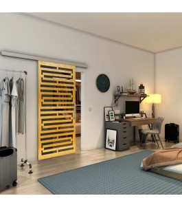 Glasschiebetür SLIM-LINE - Fineprint Model 153 Gold auf Grauglas