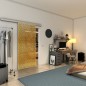 Glasschiebetür SLIM-LINE - Fineprint Modell 193 Gold auf Grauglas Glasschiebetür SLIM-LINE - Fineprint Modell 193 Gold auf Grauglas