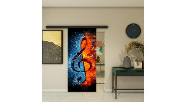 Glasschiebetüren FOTOPRINT Black-Line Musik