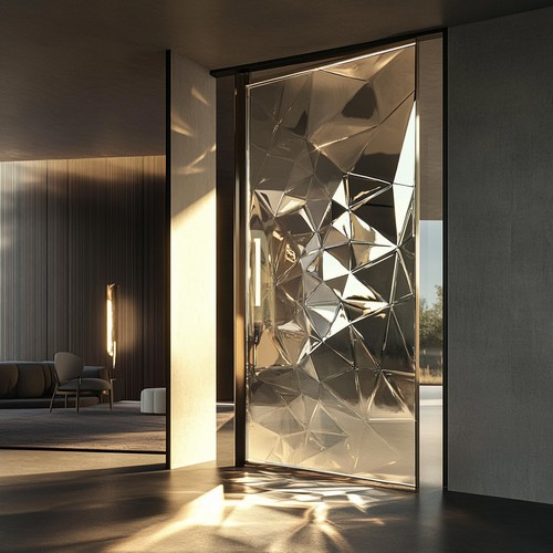 Elegante Lichteffekte mit Glas-Facetten Pendeltüren